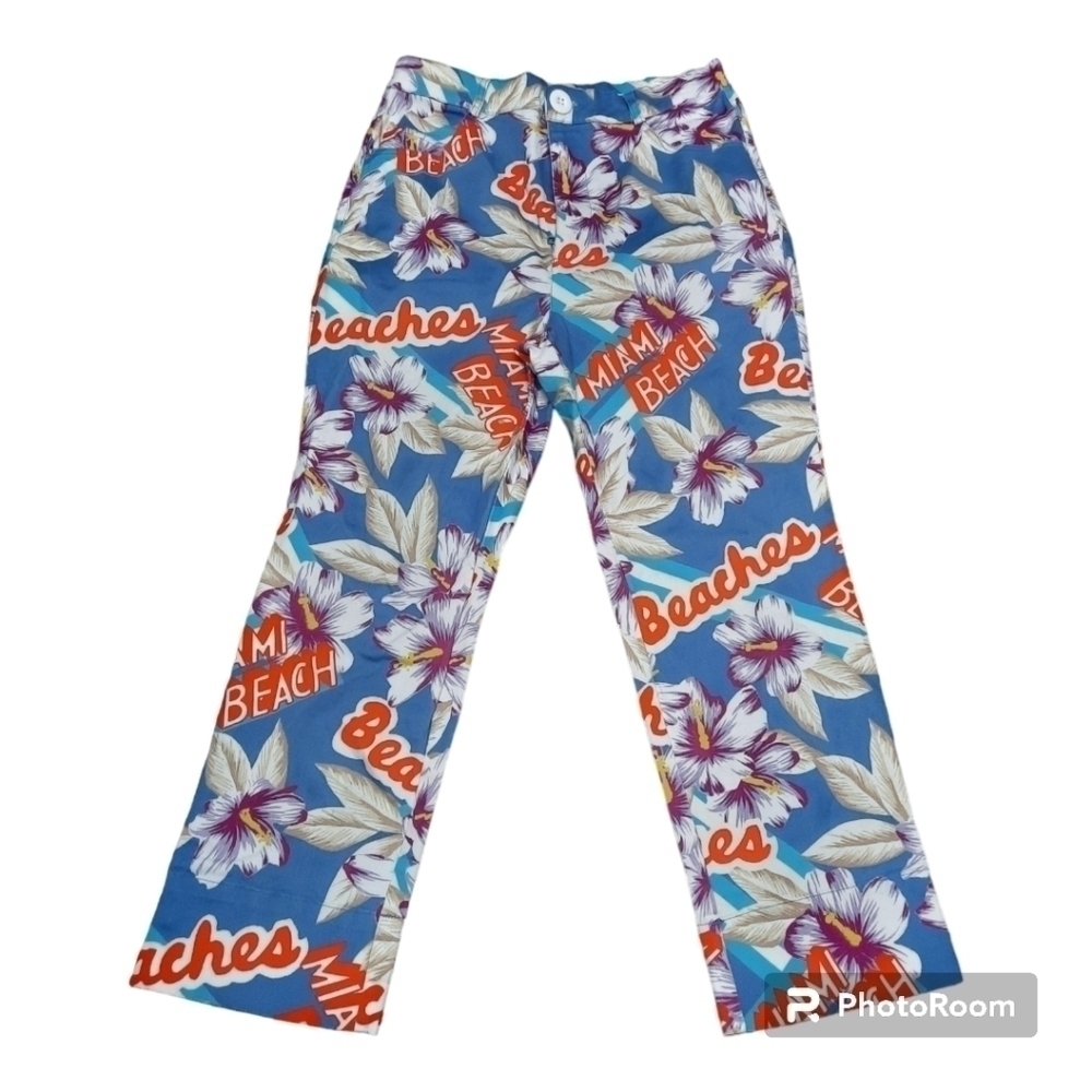 URBAN OUTFITTERS Miami Beach Floral Blue Womens Pants (Size 30)